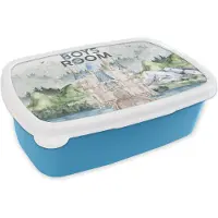 MuchoWow Broodtrommel Blauw - Lunchbox - Brooddoos - Quotes - Boys room - Spreuken - Jongens - Kids - Baby - Boys - 18x12x6 cm - Kinderen - Jongen