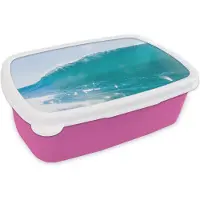 MuchoWow Broodtrommel Roze - Lunchbox - Brooddoos - Golf - Zee - Zomer - 18x12x6 cm - Kinderen - Meisje