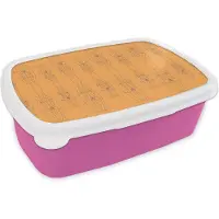 MuchoWow Broodtrommel Roze - Lunchbox - Brooddoos - Carnaval - Joker - Patronen - 18x12x6 cm - Kinderen - Meisje