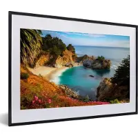 MuchoWow Fotolijst incl. Poster - McWay waterval bij Big Sur in Amerika - 60x40 cm - Posterlijst