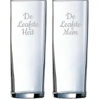 Arcoroc Gegraveerde longdrinkglas 31cl De Leafste Mem-De Leafste Heit