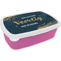 MuchoWow Broodtrommel Roze - Lunchbox - Brooddoos - Gefeliciteerd veertig jaar getrouwd - Spreuken - Quotes - Goud - Jubileum - 18x12x6 cm - Kinderen - Meisje