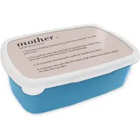 MuchoWow Broodtrommel Blauw - Lunchbox - Brooddoos - Mama definitie - Woordenboek - Moeder - Quotes - Spreuken - 18x12x6 cm - Kinderen - Jongen