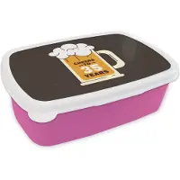 MuchoWow Broodtrommel Roze - Lunchbox - Brooddoos - Verjaardag - Jubileum cadeau - 35 Jaar - 18x12x6 cm - Kinderen - Meisje