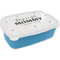 MuchoWow Broodtrommel Blauw - Lunchbox - Brooddoos - Mama - Baby's - Ouderschap - Quotes - Boy or Girl Mommy loves you - 18x12x6 cm - Kinderen - Jongen