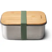 Black+blum RVS Brooddoos Groot | Plasticvrije Maaltijd Prep Lunchdoos met Bamboe Deksel, Olijf, Groot, 1.25L/42 fl oz