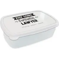 MuchoWow Broodtrommel Wit - Lunchbox - Brooddoos - Advocaat - Rechten - Studeren - Spreuken - 18x12x6 cm - Volwassenen