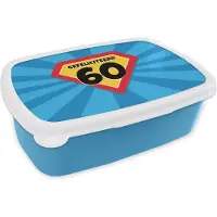 MuchoWow Broodtrommel Blauw - Lunchbox - Brooddoos - Verjaardag - 60 jaar - Cape - 18x12x6 cm - Kinderen - Jongen