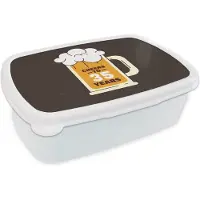 MuchoWow Broodtrommel Wit - Lunchbox - Brooddoos - Verjaardag - Jubileum cadeau - 35 Jaar - 18x12x6 cm - Volwassenen