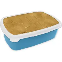 MuchoWow Broodtrommel Blauw - Lunchbox - Brooddoos - Verf - Patronen - Oker - 18x12x6 cm - Kinderen - Jongen