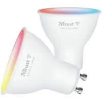 Trust GU-10 DUO-PACK RGBCW LED SPOT WI-FI Slimme WiFi LED spot, wit en gekleurd, GU10 fitting, kan worden bediend vanaf je smartphone/tablet