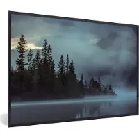 PosterMonkey Fotolijst incl. Poster - Bos - Water - Mist - 60x40 cm - Posterlijst