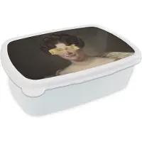 MuchoWow Broodtrommel Wit - Lunchbox - Brooddoos - Johanna Henriëtte Engelen - Dubois Drahonet - Verf - 18x12x6 cm - Volwassenen