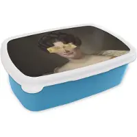 MuchoWow Broodtrommel Blauw - Lunchbox - Brooddoos - Johanna Henriëtte Engelen - Dubois Drahonet - Verf - 18x12x6 cm - Kinderen - Jongen