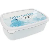 MuchoWow Broodtrommel Wit - Lunchbox - Brooddoos - Vader - Mijn vader is de liefste - Quote - Papa - 18x12x6 cm - Volwassenen - Vaderdag cadeautje - Cadeau voor vader en papa