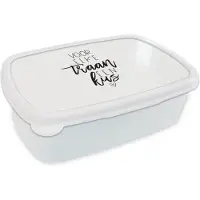 MuchoWow Broodtrommel Wit - Lunchbox - Brooddoos - Beterschap - Spreuken - Kus - 18x12x6 cm - Volwassenen