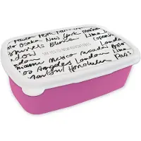 MuchoWow Broodtrommel Roze - Lunchbox - Brooddoos - Spreuken - Quotes - Say yes to new adventures - Mexico - 18x12x6 cm - Kinderen - Meisje