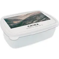 MuchoWow Broodtrommel Wit - Lunchbox - Brooddoos - China - Bergen - Azië - 18x12x6 cm - Volwassenen