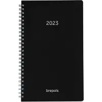 Brepols Building Recycled PP dagagenda met uurindeling 2027 zwart (1 dag per pagina) 6-talig