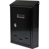 VOREL Brievenbus met 2 sleutels - zwart - 28,5x20x6 cm