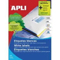 APLI witte etiketten ft 48,5 x 25,4 mm (b x h), 4.400 stuks, 44 per blad (1285)