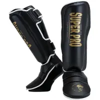 Super Pro Combat Gear Scheenbeschermer Protector SE Zwart/Goud/Wit Extra Large