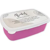 MuchoWow Broodtrommel Roze - Lunchbox - Brooddoos - Woordenboek - Alcohol - Spreuken - 18x12x6 cm - Kinderen - Meisje