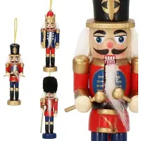 Springos Notenkraker Kerst 3 Stuks Blauw/Rood 12.5 cm