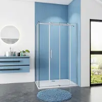 Sanexo Douchecabine Rechthoek Lotus 160X90X195 Schuifdeur 8Mm Helder Glas Antikalk Chroom Rechts