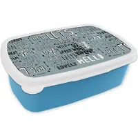 MuchoWow Broodtrommel Blauw - Lunchbox - Brooddoos - Quotes - Woorden - Kinderen - Spreuken - Kids - Baby - Jongens - Meiden - 18x12x6 cm - Kinderen - Jongen