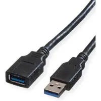 Roline USB 3.2 Gen 1 Kabel, type A-A, M/F, zwart, 0,8 m