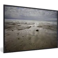 PosterMonkey Fotolijst incl. Poster - Zand - Lucht - Waddeneilanden - 60x40 cm - Posterlijst