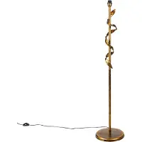 QAZQA Vintage vloerlamp antiek goud zonder kap - Linden