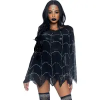 Leg avenue Sheer rhinestone poncho