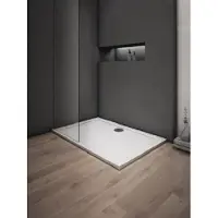 Sanexo Douchebak Wit Daisy Rechthoek 100x80 Polystone (Exclusief Sifon)
