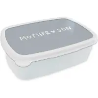 MuchoWow Broodtrommel Wit - Lunchbox - Brooddoos - Cadeau - Zoon - Quotes - Mama - Mother - Son - Spreuken - 18x12x6 cm - Volwassenen