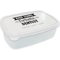 MuchoWow Broodtrommel Wit - Lunchbox - Brooddoos - Tandarts - Opleiding - Studenten - Quotes - Studie - 18x12x6 cm - Volwassenen