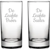 Fusion Gegraveerde longdrinkglas 28,5cl De Leafste Broer-De Leafste Suster