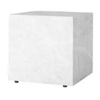 Audo Copenhagen Plinth Cubic Bijzettafel 40x40 Cm Carrara - Bijzettafels & buffetten Marmer White - 71009-002266