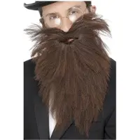 Coolstuff Baard met snor lang bruin | baardstel vol (bruin)