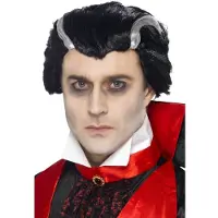 Smiffys Count Dracula pruik (zwart en wit)
