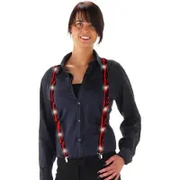 Vegaoo Halloween bretels met LED (zwart en rood)