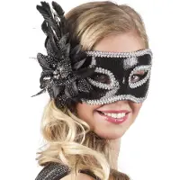 Boland Oogmasker venice fiore (zwart)