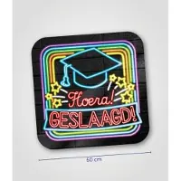 Paper Dreams Deurbord neon geslaagd (zwart en multicolor)