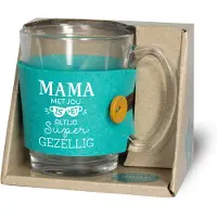Miko Thee glas kado - Mama (transparant / blauw)