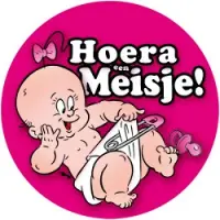 Miko Deurbord Hoera een Meisje (pink, naturel en wit)