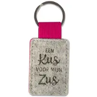 Miko Sleutelhanger - Zus | Vilt (grijs / pink)