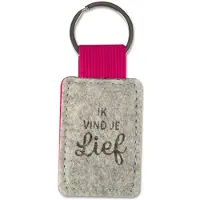 Miko Sleutelhanger - Lief | Vilt (grijs / pink)