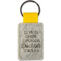 Miko Sleutelhanger - Dochter | Vilt (grijs / geel)