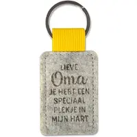 Miko Sleutelhanger - Oma | Vilt (grijs / geel)